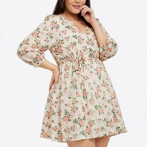Draper James Floral Cotton Modal Mini Dress Plus Size 2X Cottagecore Garden Girl